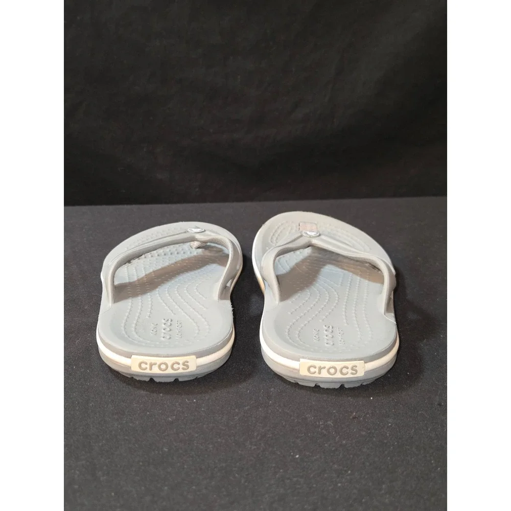Crocs Kids Gray‎ Thong Flip Flop Sandals Iconic Comfort Beach Pool C9